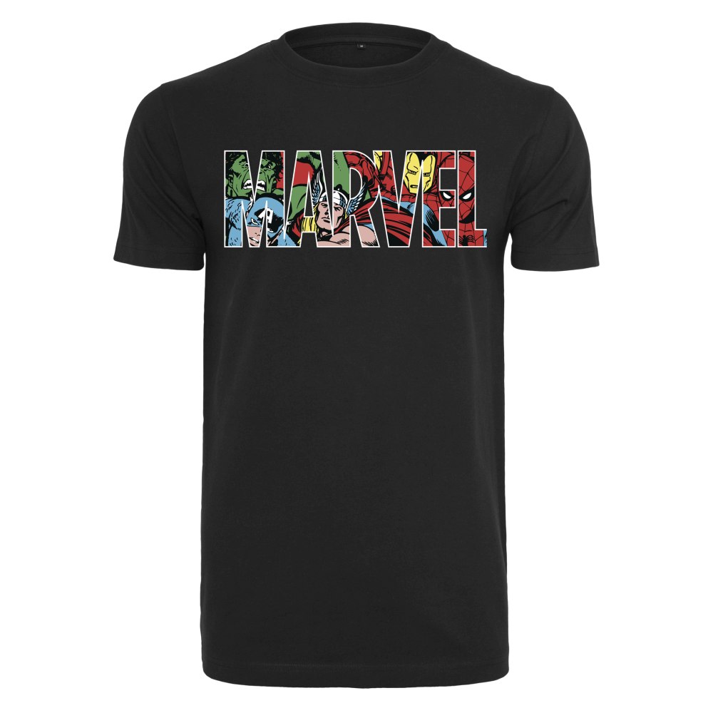 Merchcode - Marvel Logo Character Herren T-Shirt - Schwarz